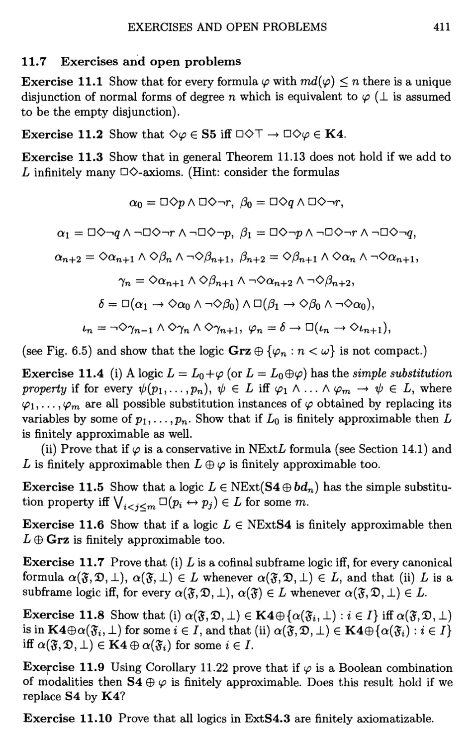 11.7 Exercises and open problems