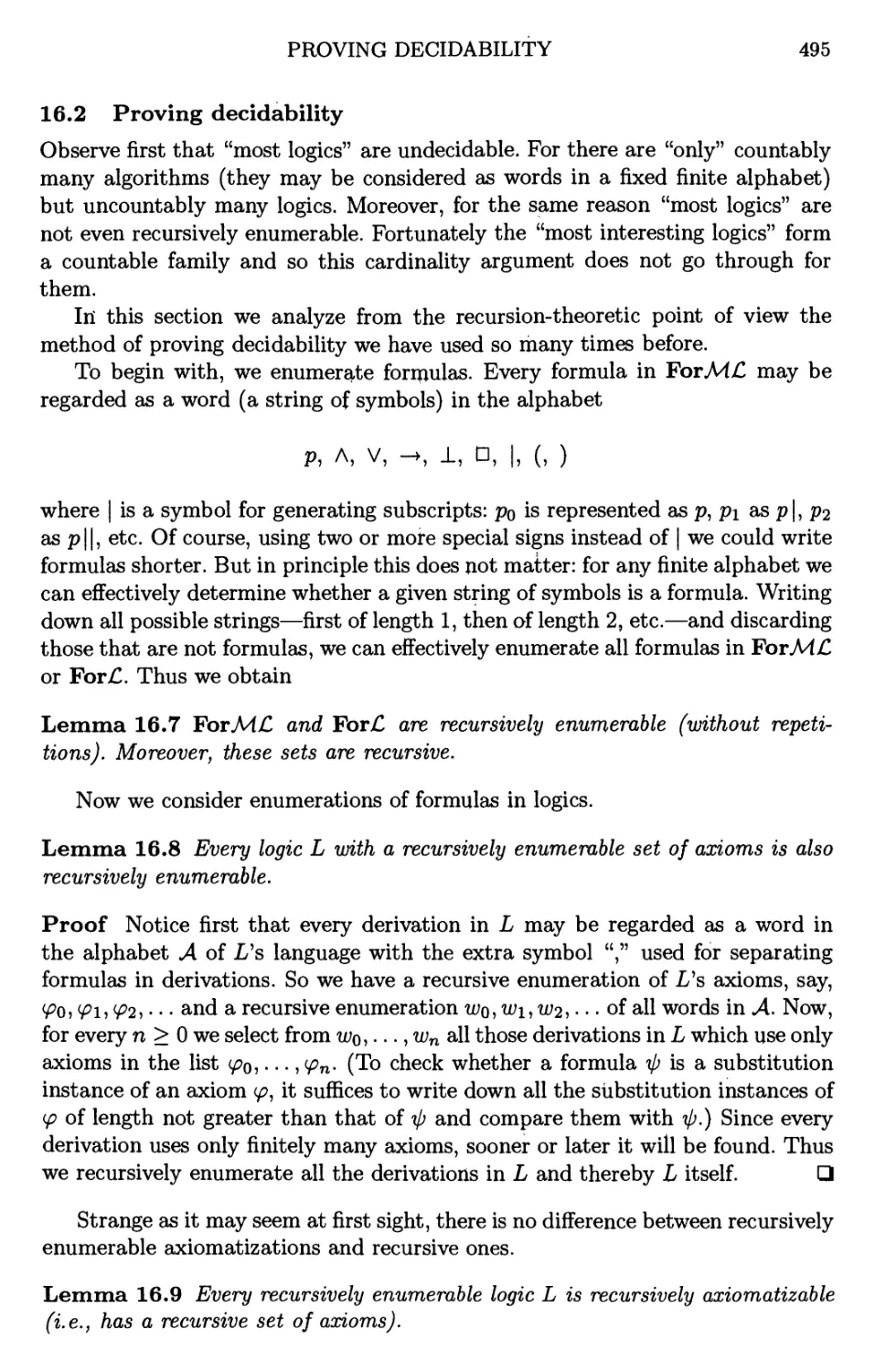 16.2 Proving decidability