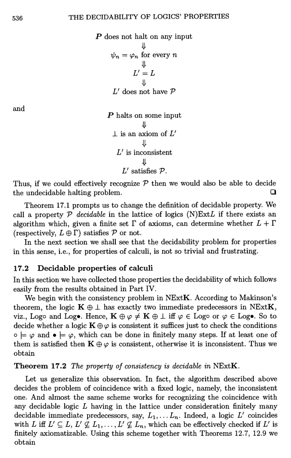 17.2 Decidable properties of calculi