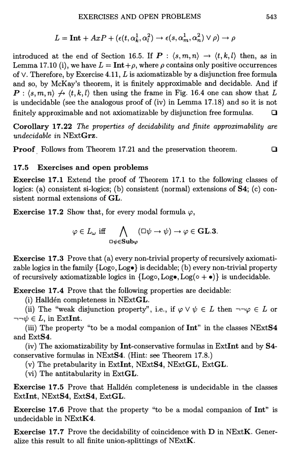 17.5 Exercises and open problems