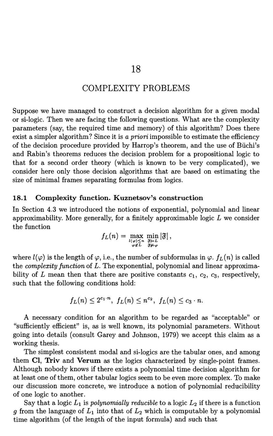 18 Complexity problems