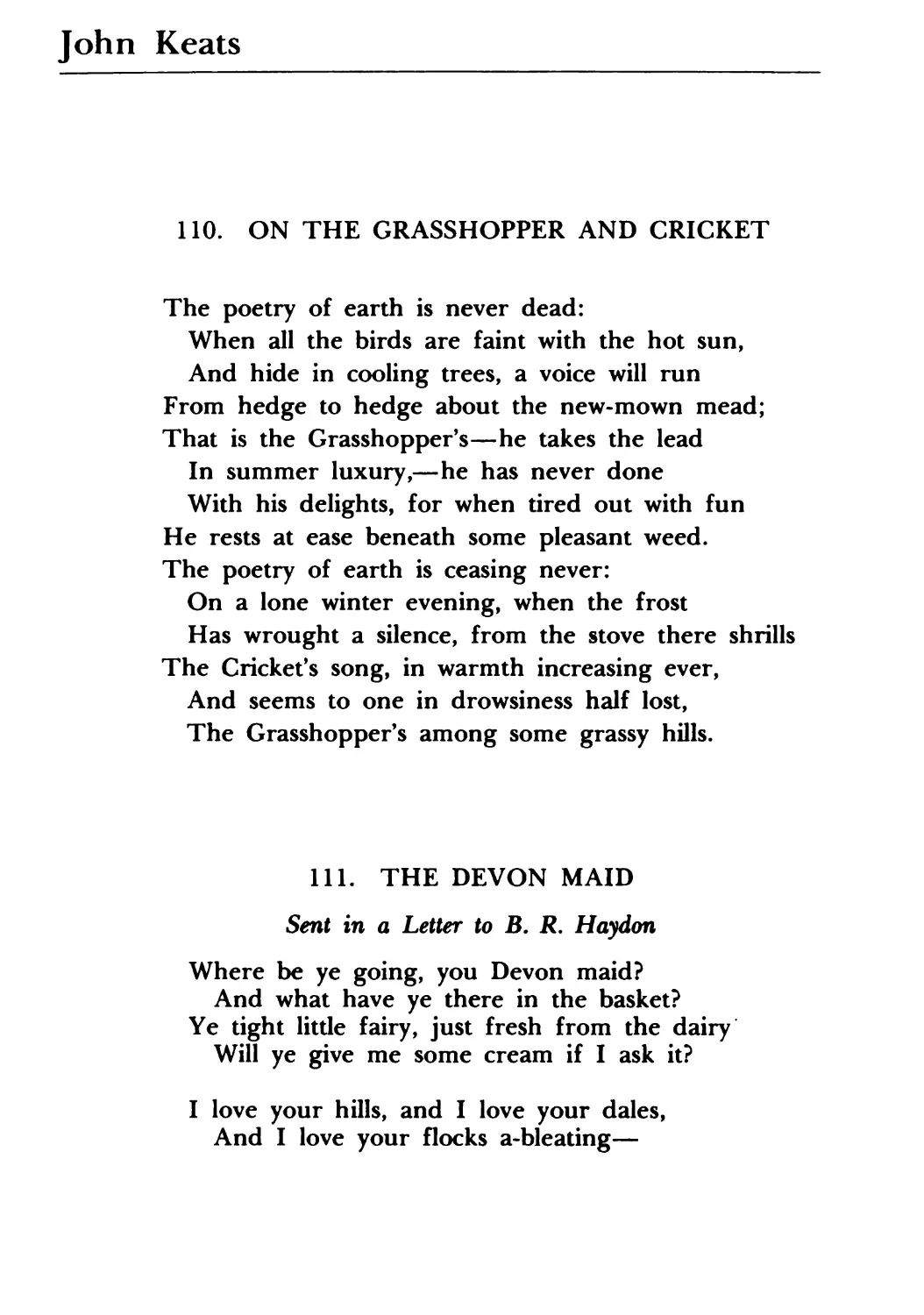 John Keats
111. The Devon Maid