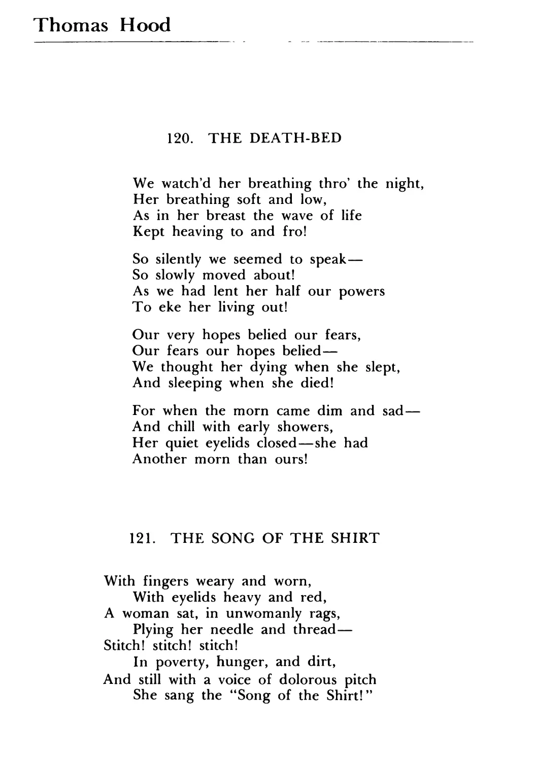 Thomas Hood
121. The Song of the Shirt