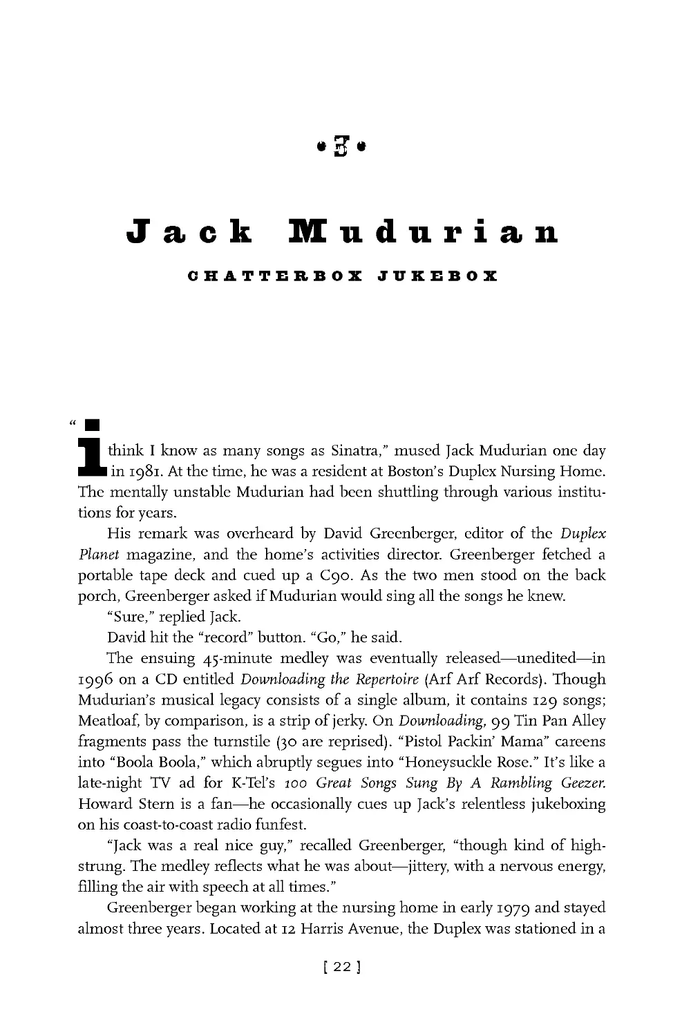3 Jack Mudurian: Chatterbox Jukebox