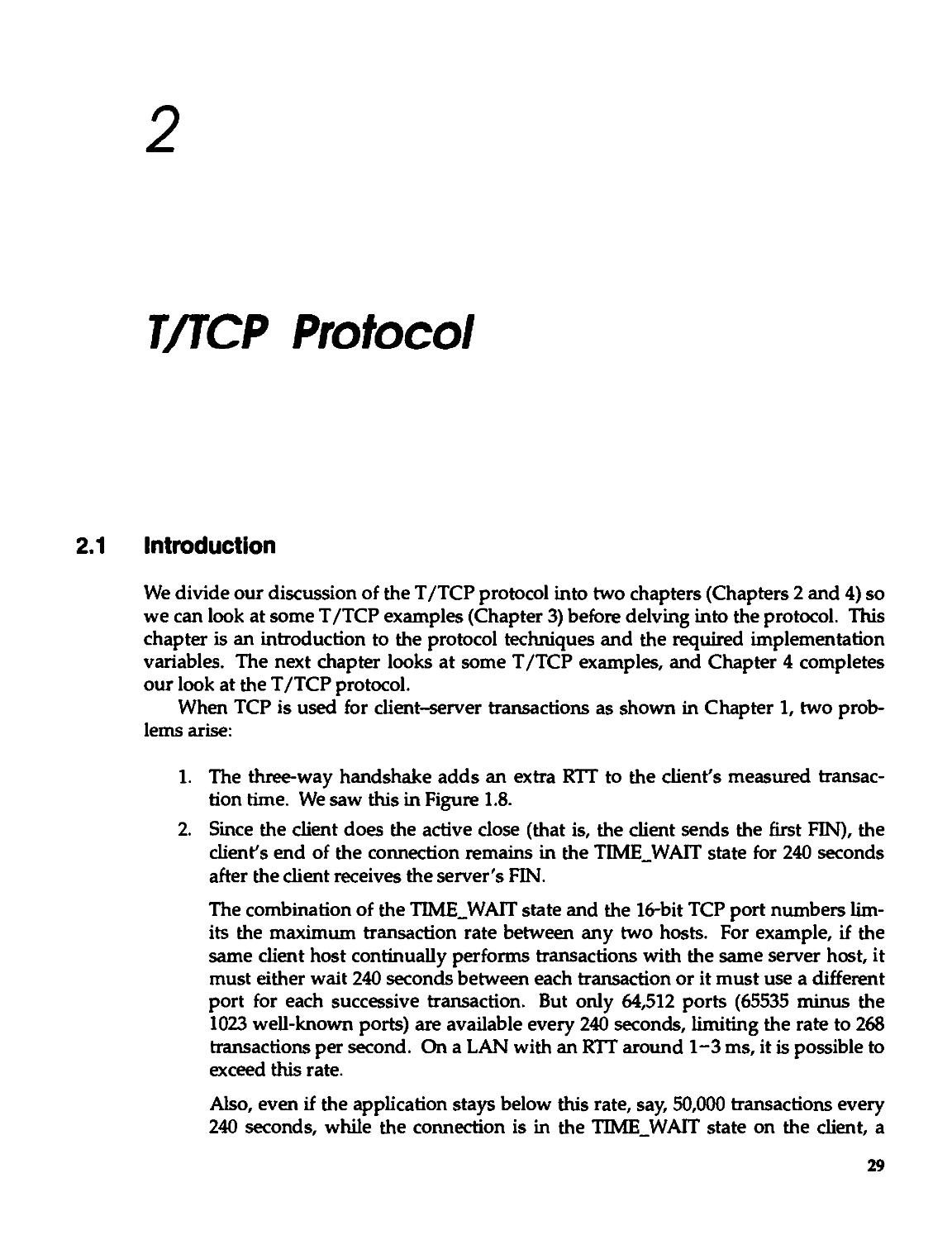Chapter 2. T/TCP Protocol