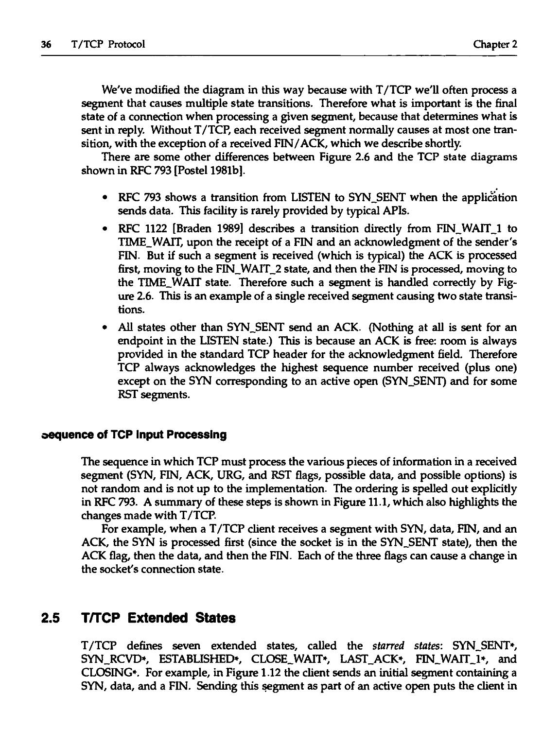 2.5 T/TCP Extended States