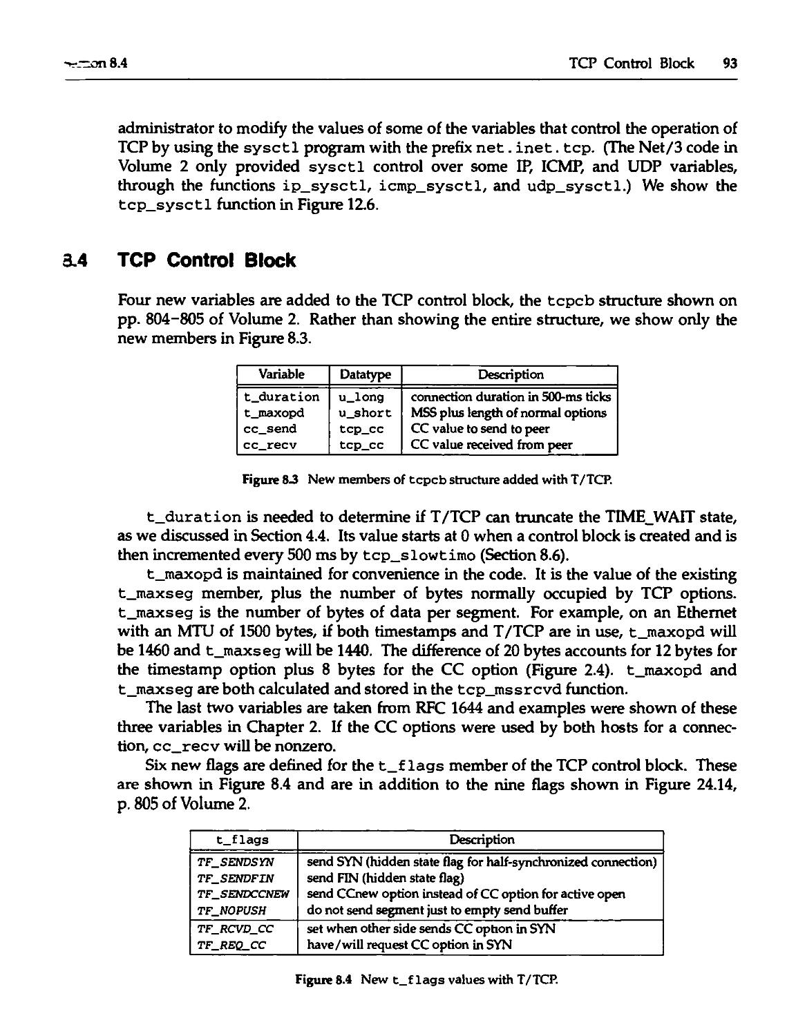 8.4 TCP Control Block
