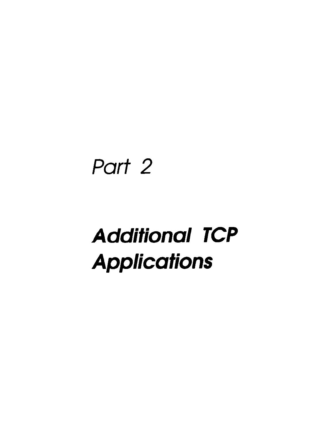 Part 2. Additional TCP Applications