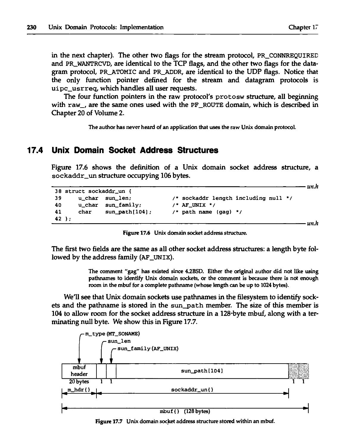 17.4 Unix Domain Socket Address Structures