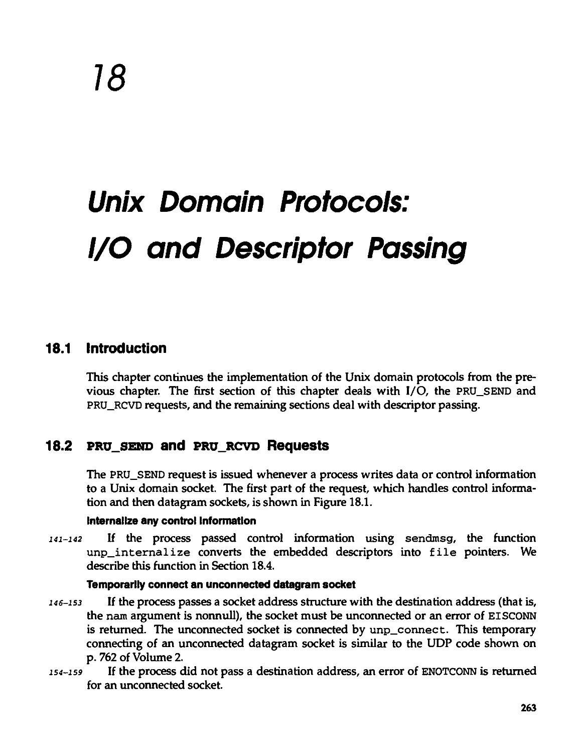 Chapter 18. Unix Domain Protocols: I/O and Descriptor Passing
18.2 PRU_SEND and PRU_RCVD Requests