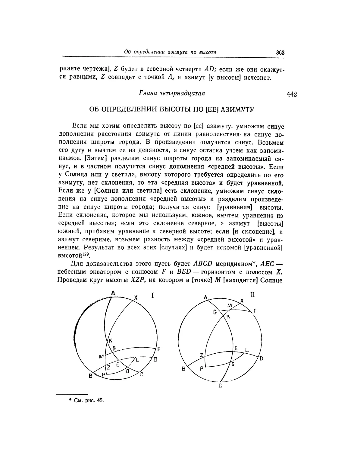 Глава четырнадцатая. Об определении высоты по [ее] азимуту