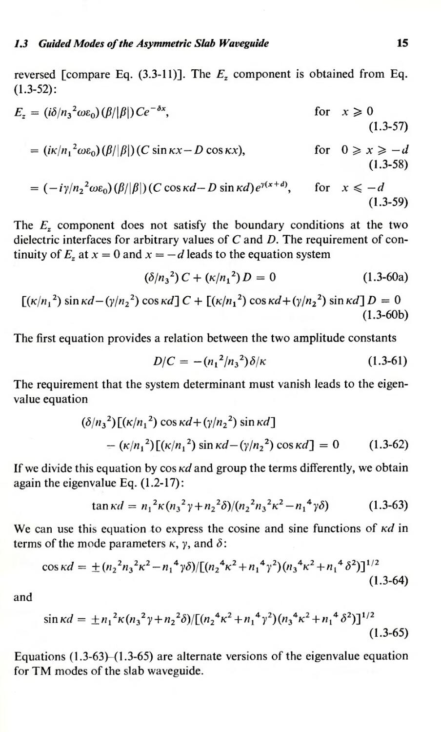 15
--- TM modes, 15
--- eigenvalue equation, 15