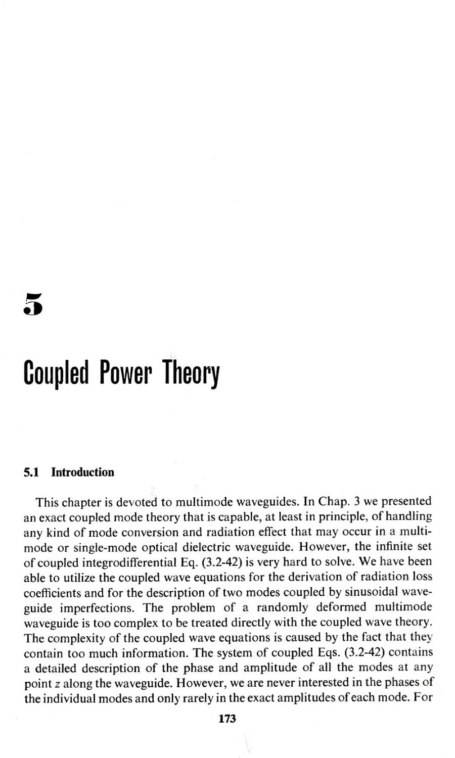 Chapter 5. Coupled Power Theory
Coupled power theory, 173