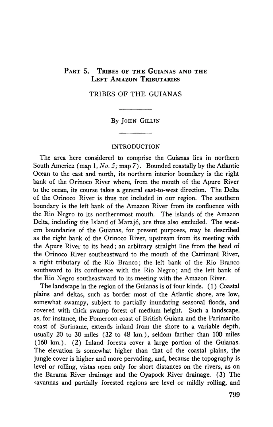 Part 5. Tribes of the Guianas and the left Amazon tributaries