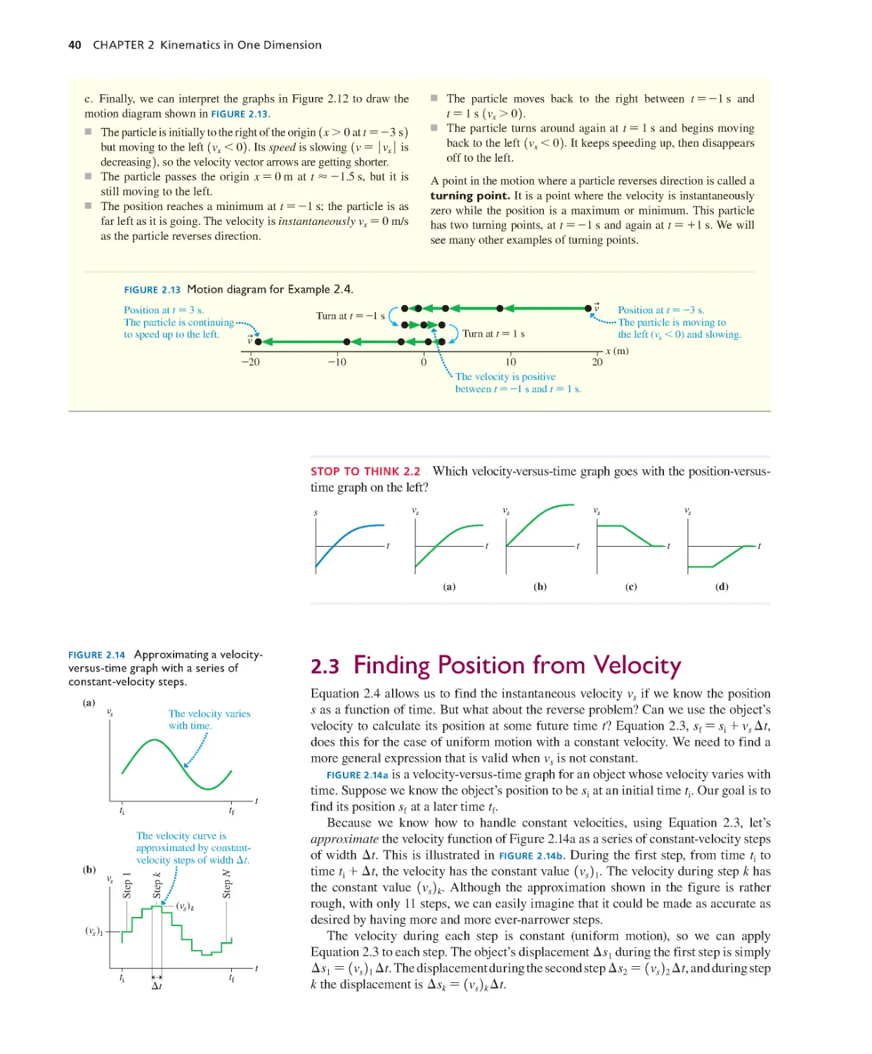 2.3. Finding Position from Velocity