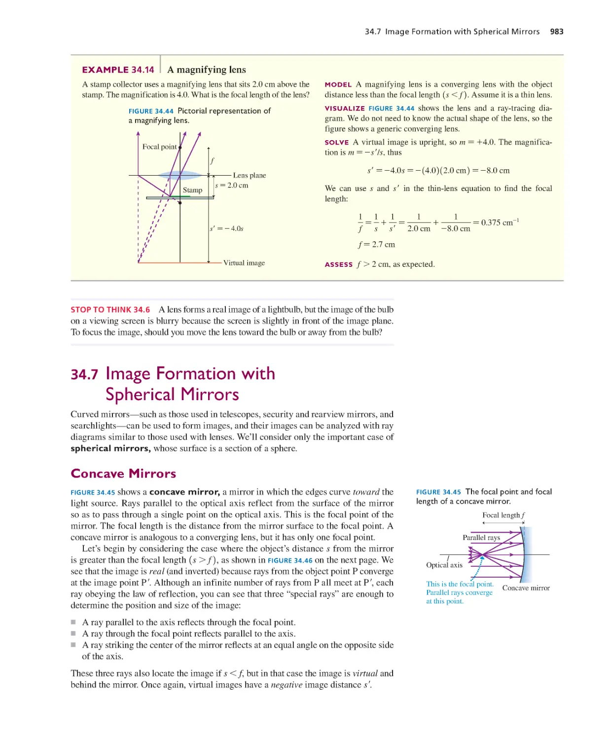 34.7. Image Formation with Spherical Mirrors