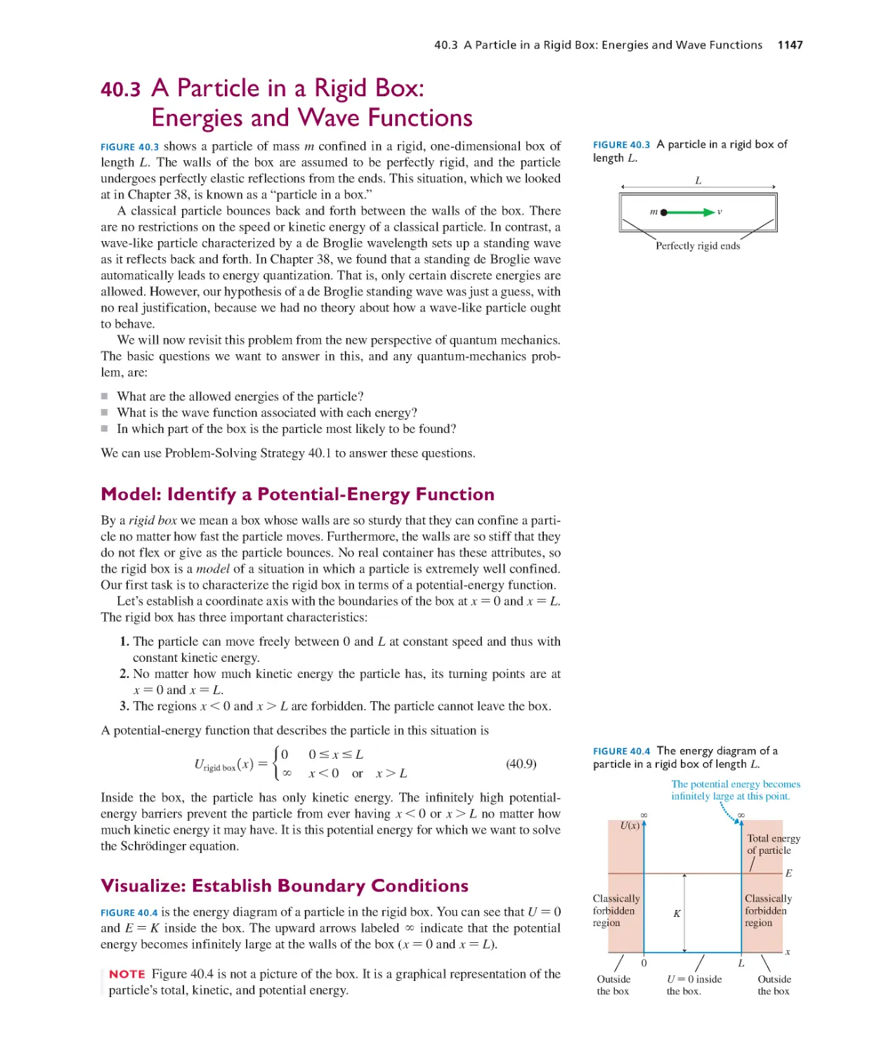 40.3. A Particle in a Rigid Box: Energies and Wave Functions