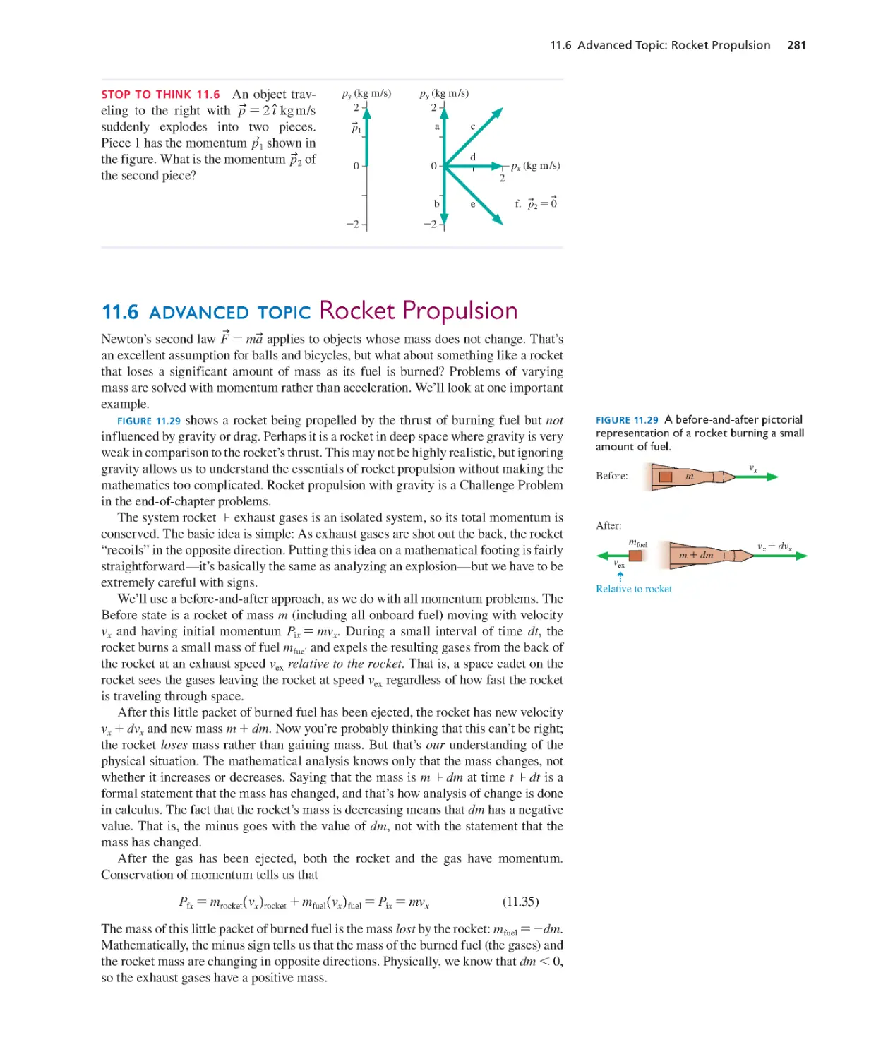 11.6. Advanced Topic: Rocket Propulsion