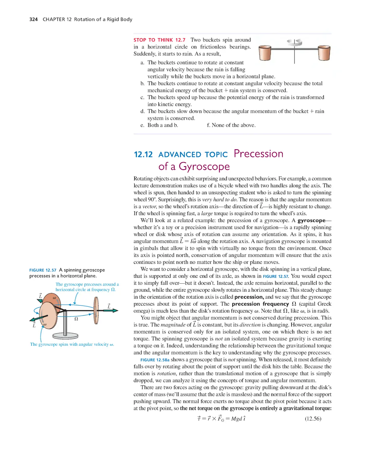 12.12. Advanced Topic: Precession of a Gyroscope
