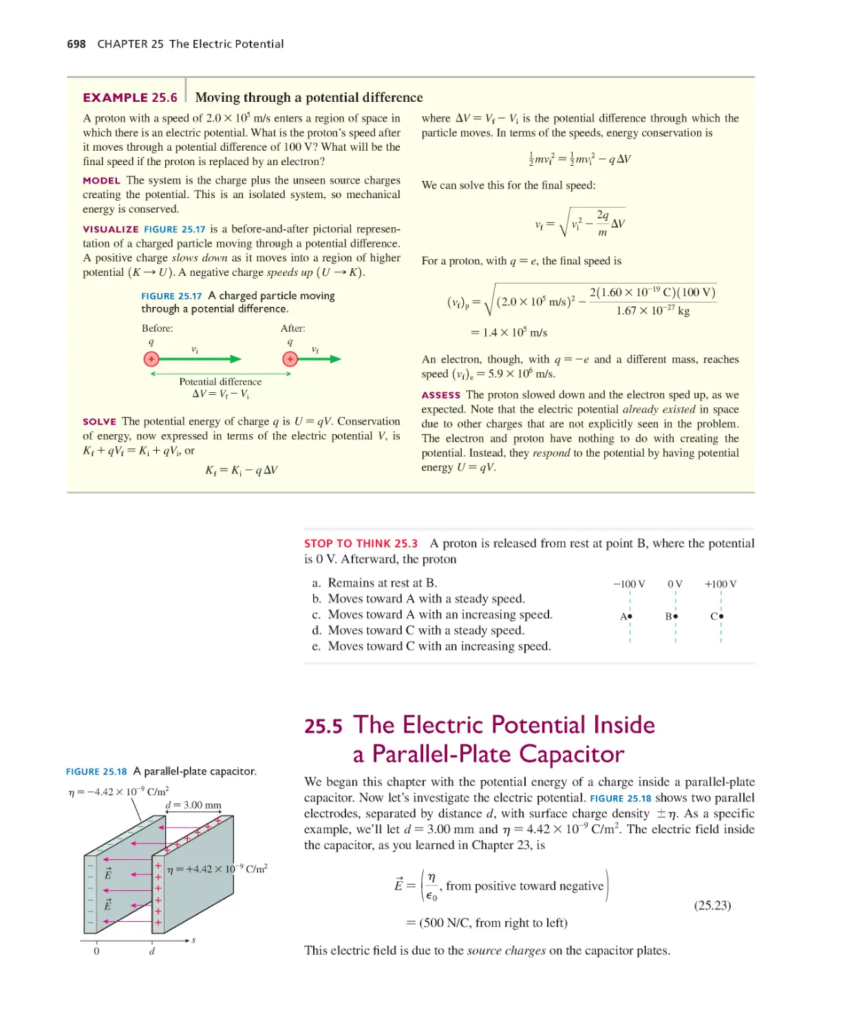 25.5. The Electric Potential Inside a Parallel- Plate Capacitor