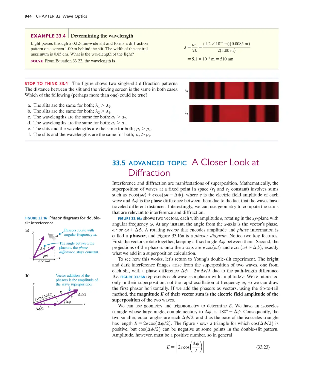 33.5. Advanced Topic: A Closer Look at Diffraction
