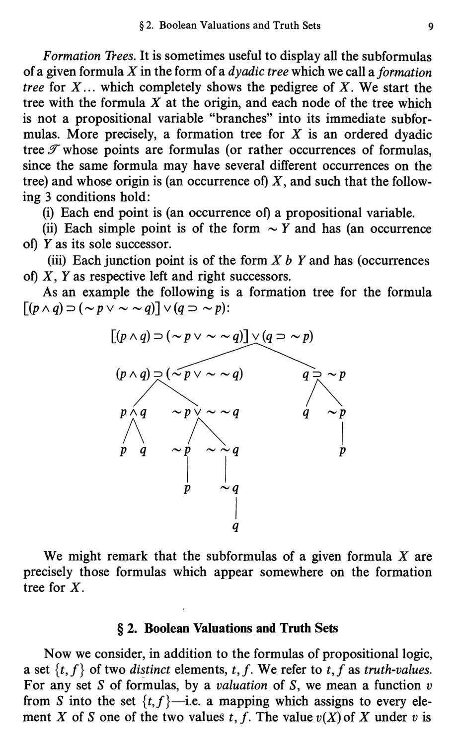 1.3 Boolean Valuations and Truth Sets