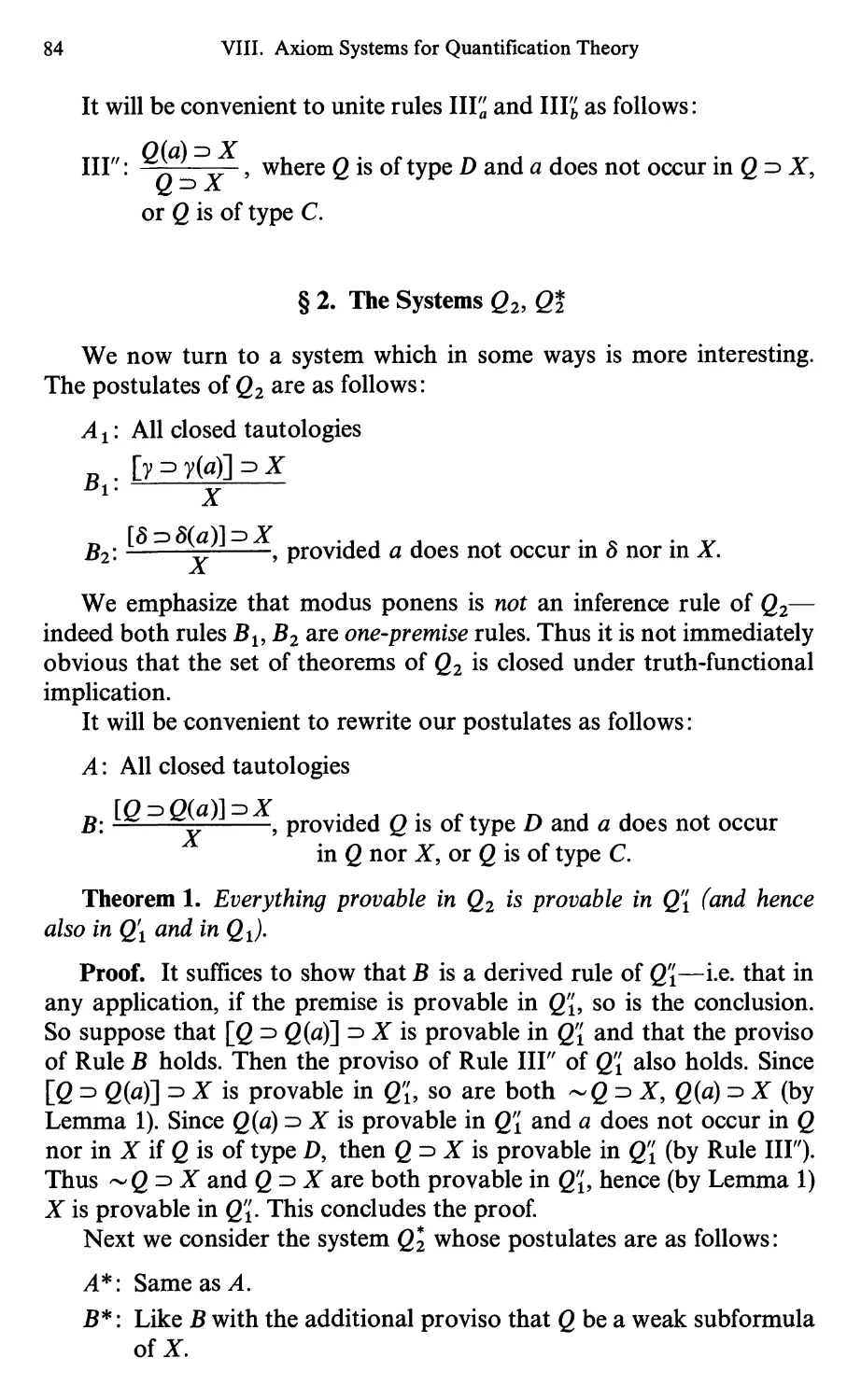 8.2 The Systems Q_2, Q_2*