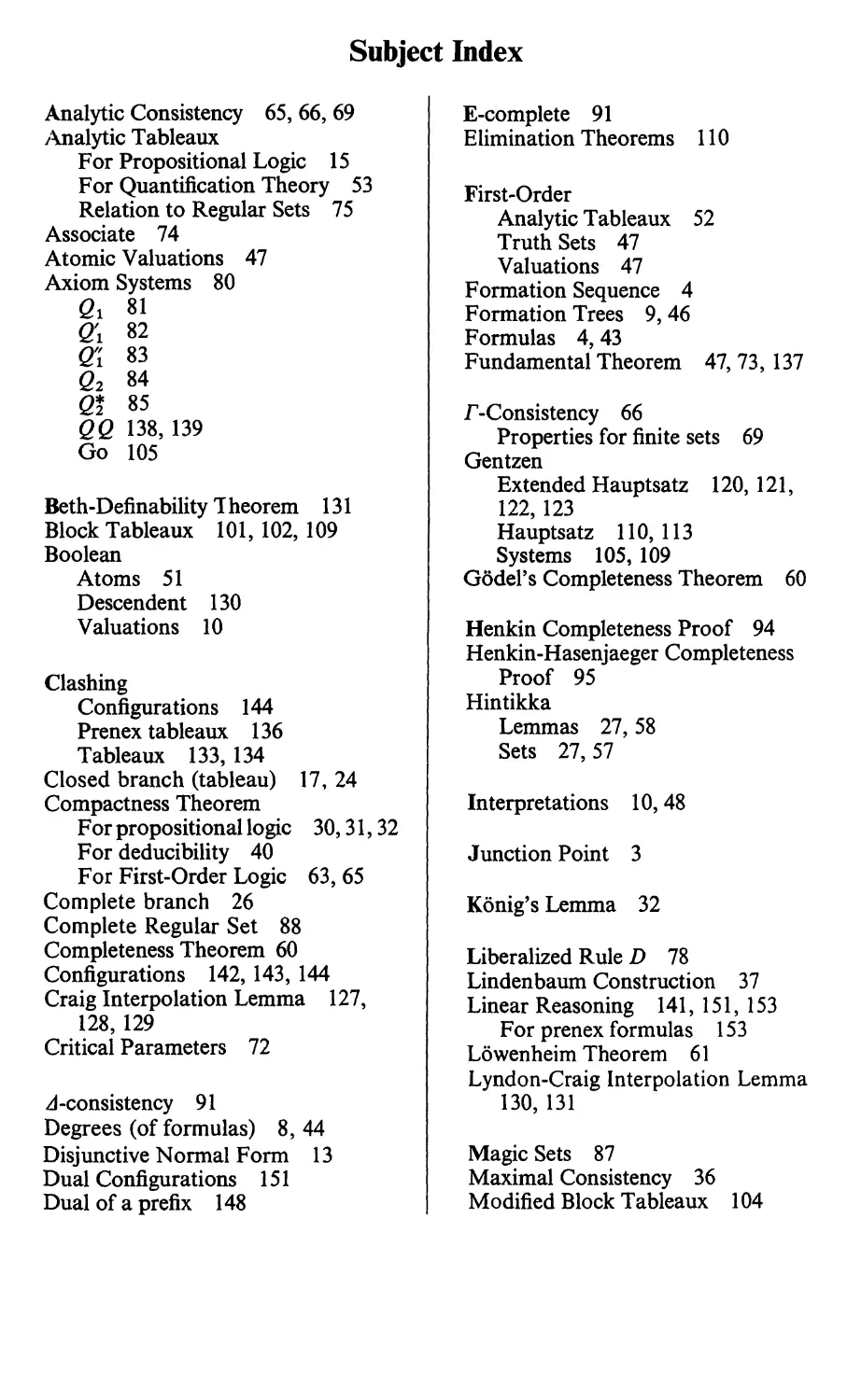 Subject Index