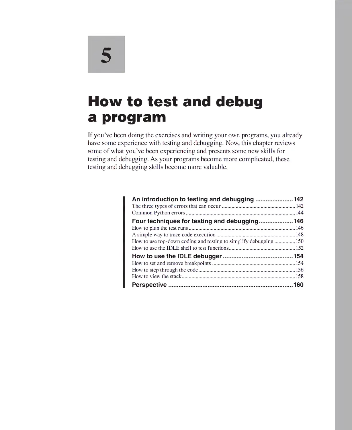 Chapter 5 - How to Test and Debug a Program