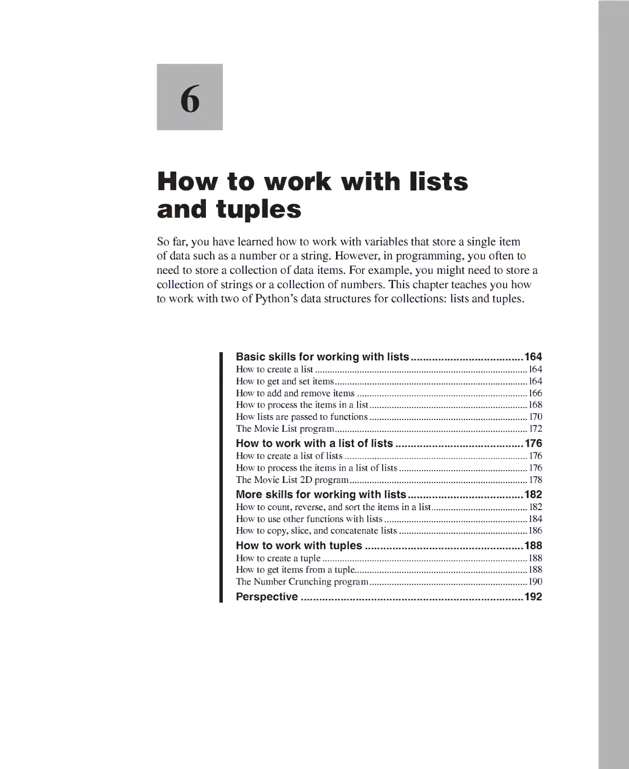 Chapter 6 - How to Work with Lists and Tuples