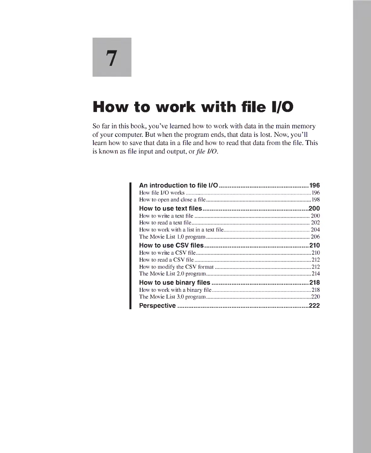 Chapter 7 - How to Work with File I/O