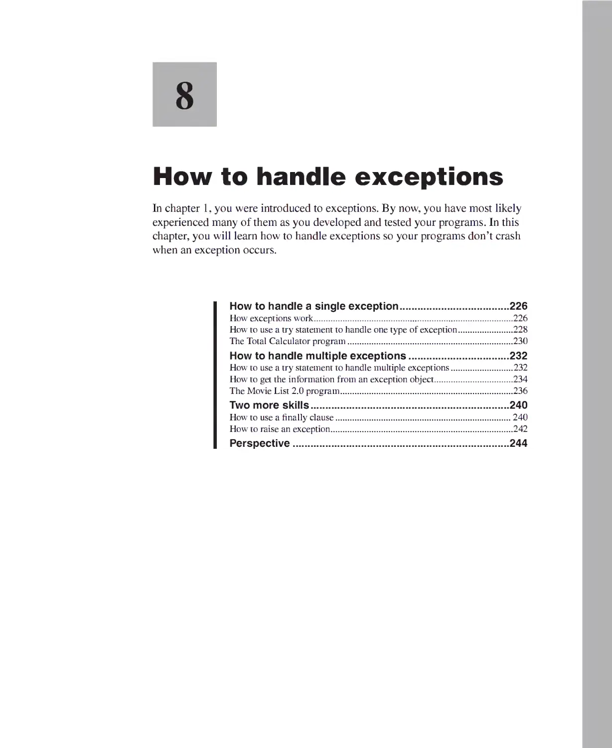 Chapter 8 - How to Handle Exceptions
