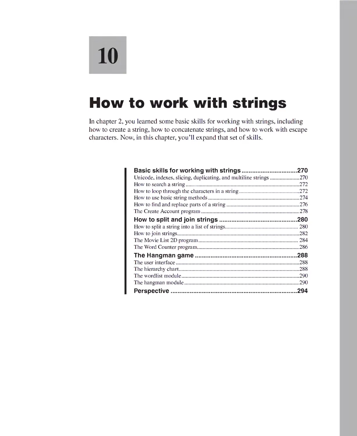 Chapter 10 - How to Work with Strings