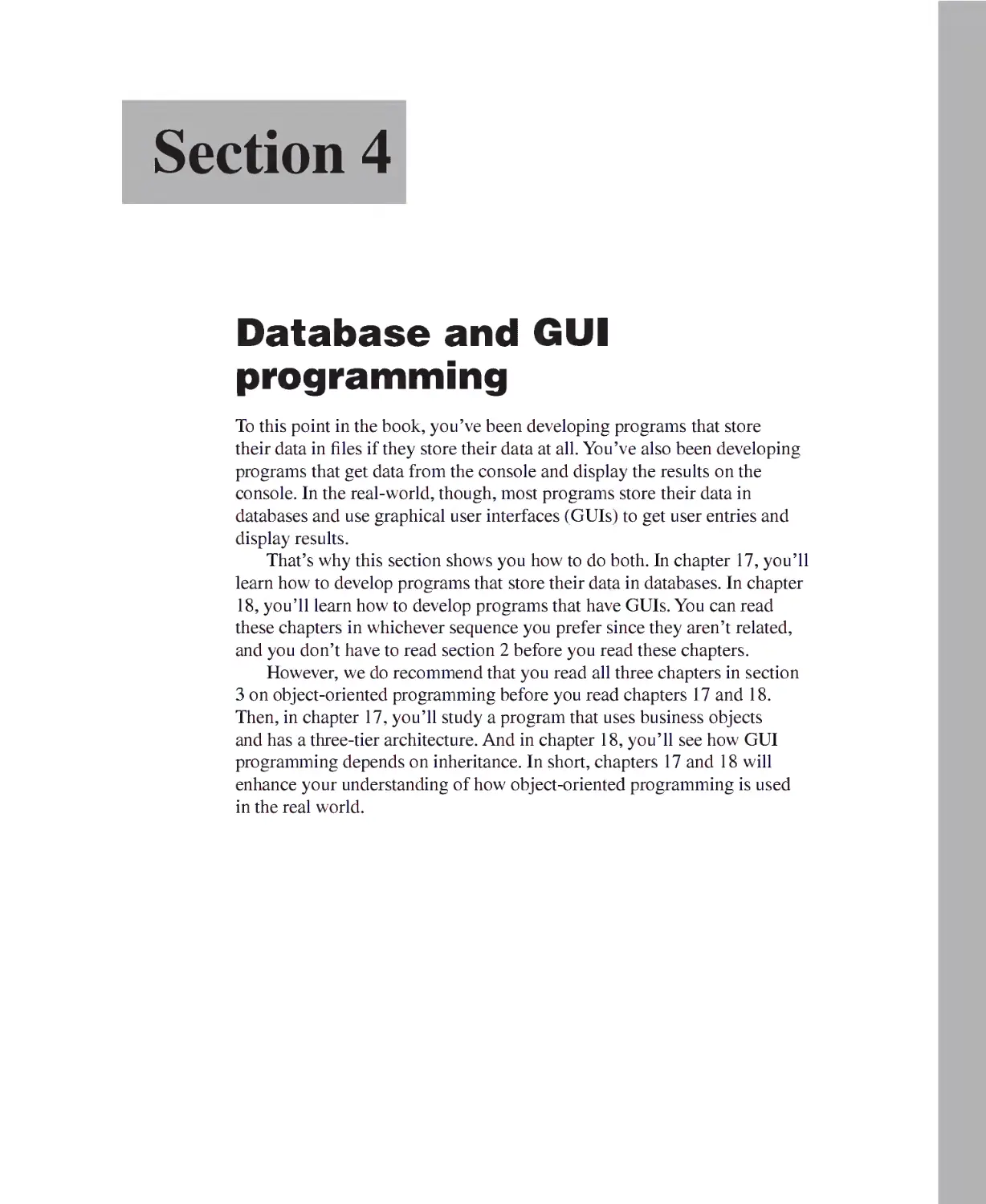 Section 4 - Database and GUI Programming