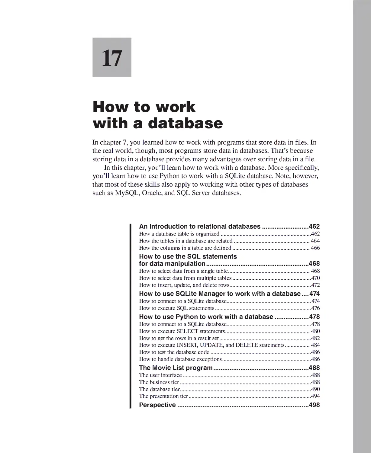 Chapter 17 - How to Work with a Database