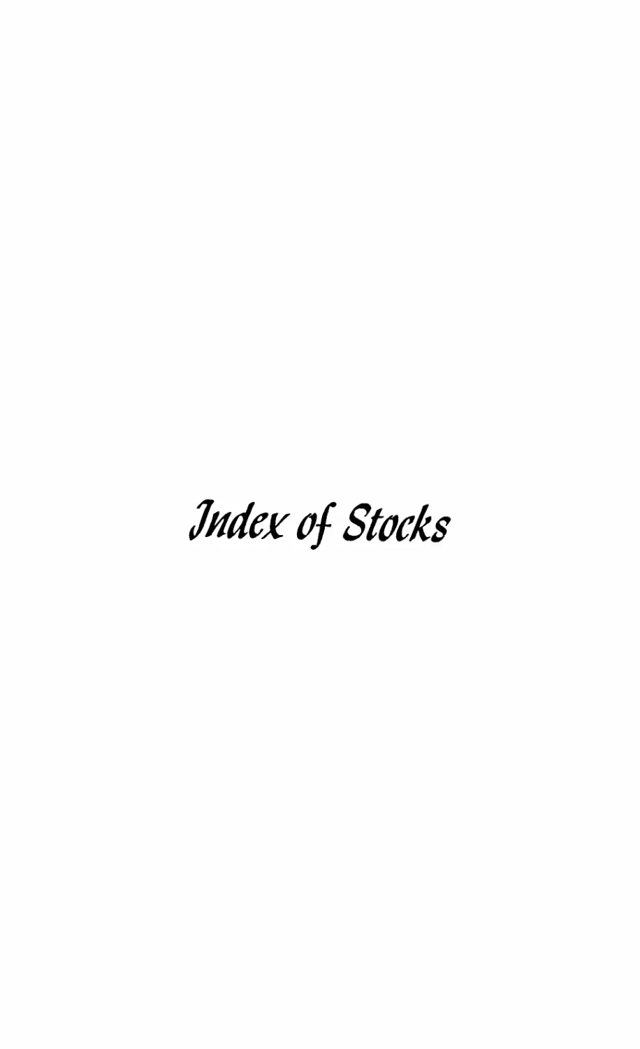 Index of Stocks