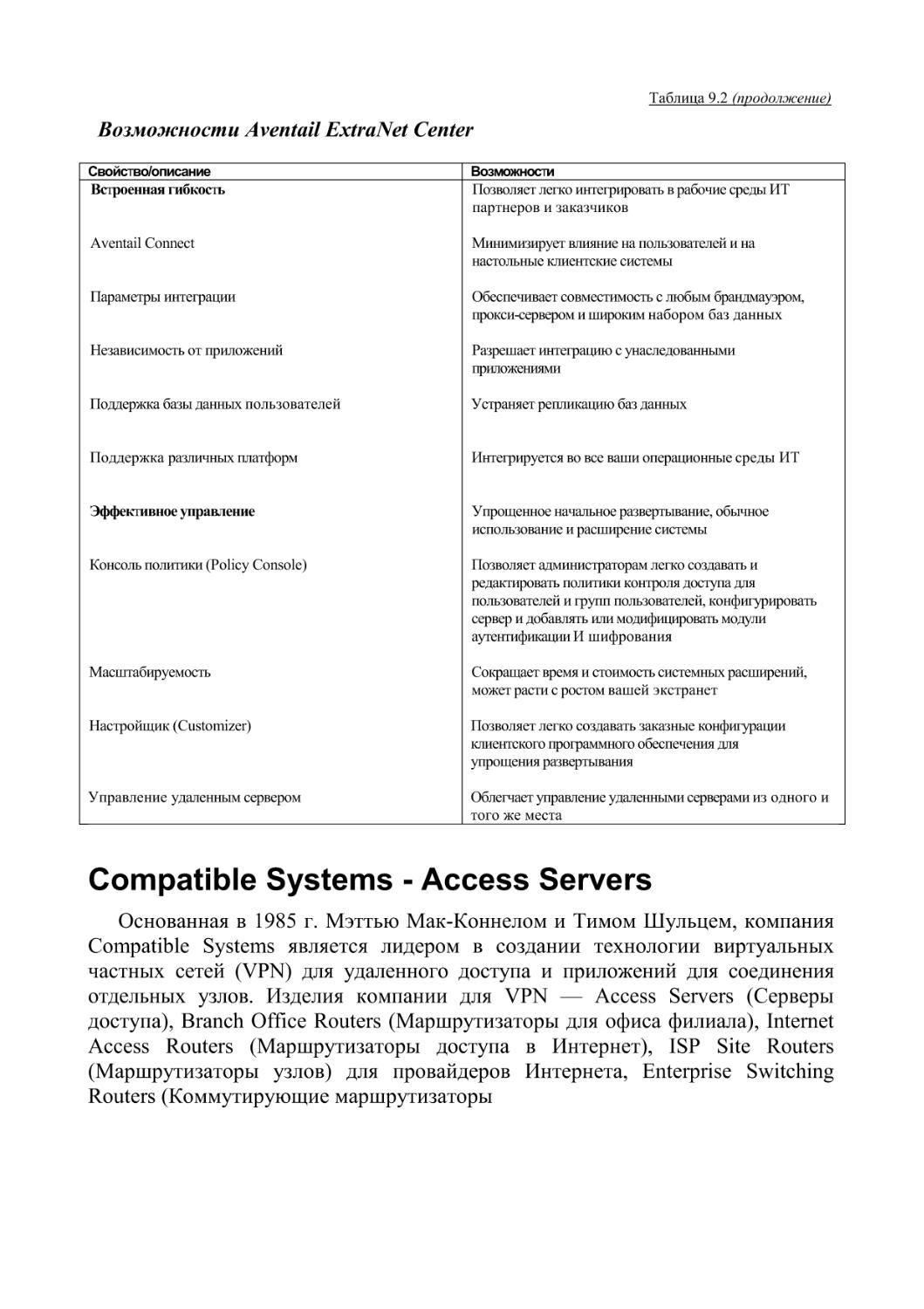 Compatible Systems - Access Servers