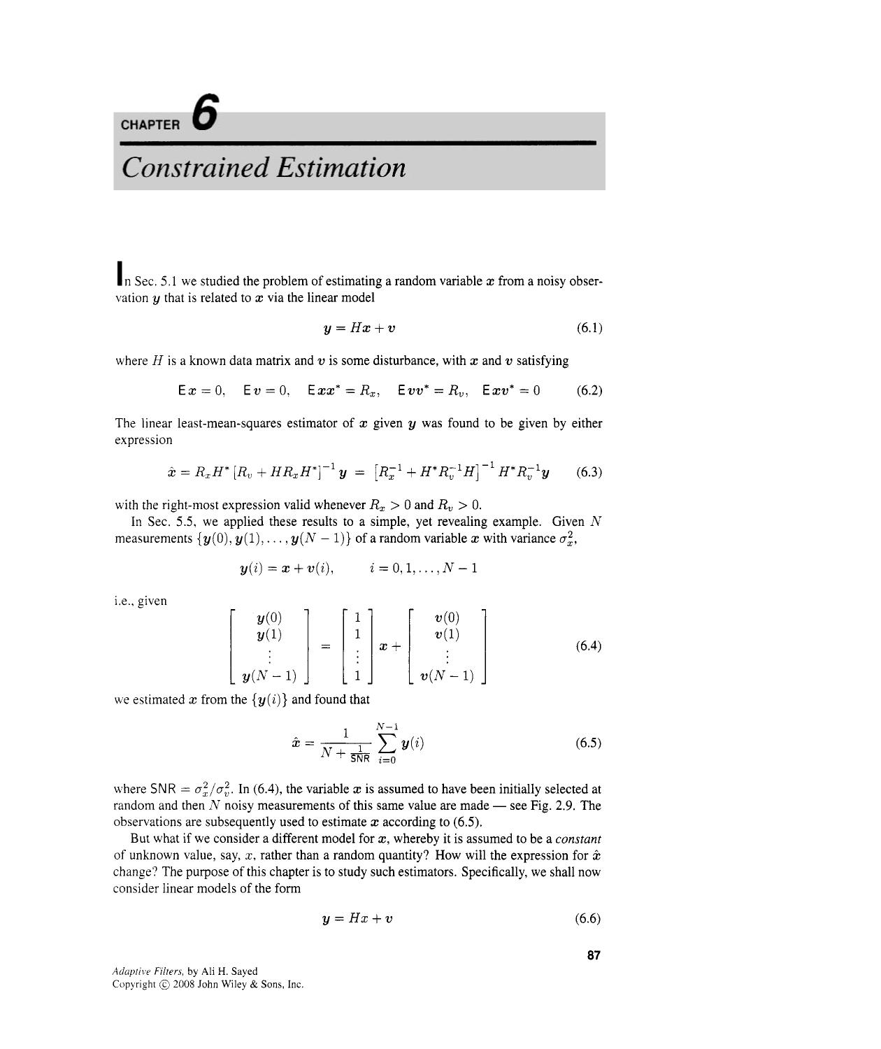 6 Constrained Estimation