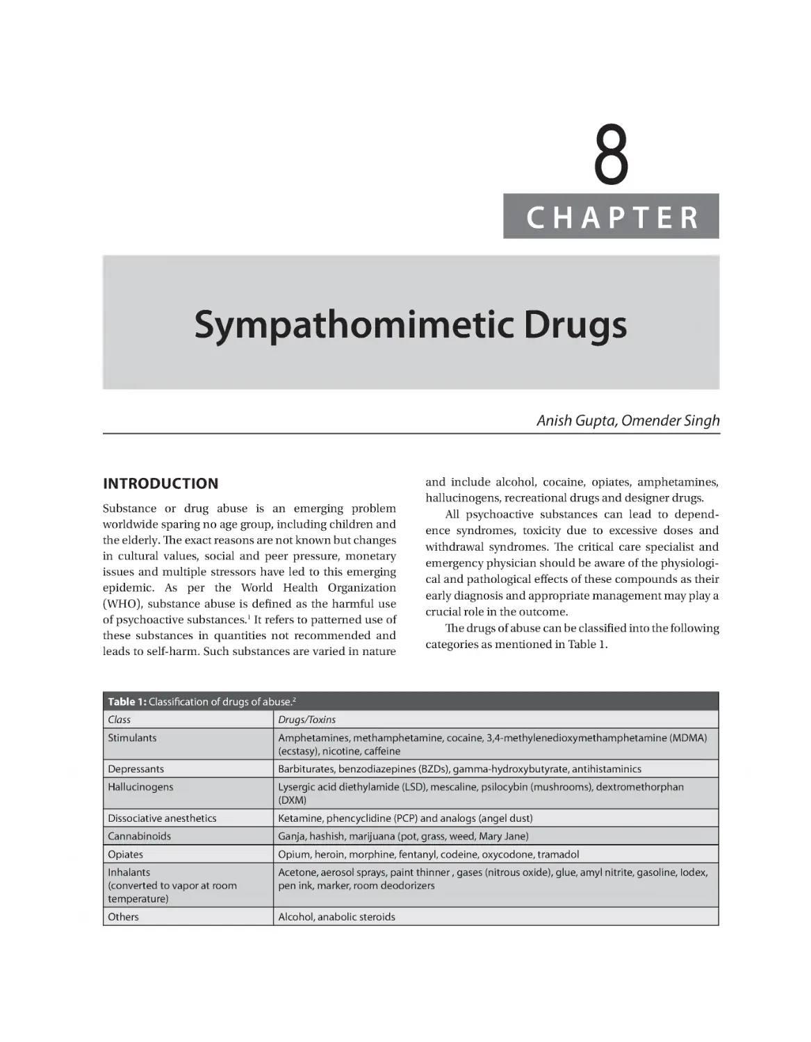 Chapter 8: Sympathomimetic Drugs