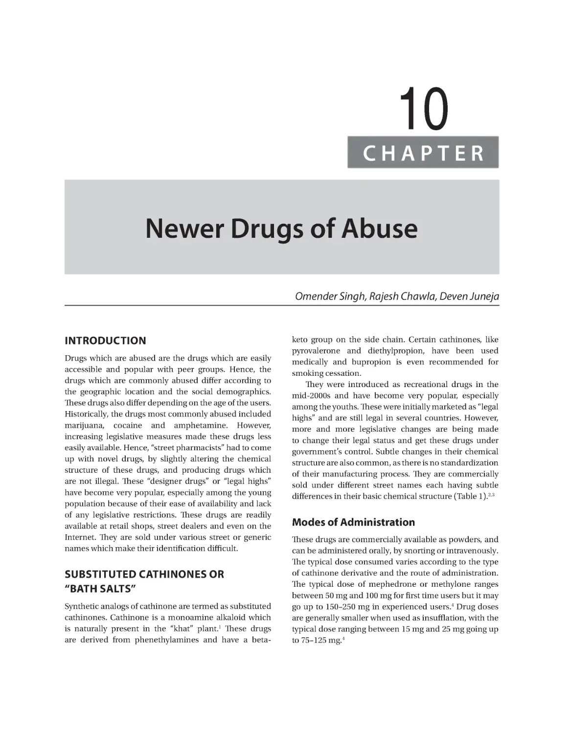 Chapter 10: Newer Drugs of Abuse