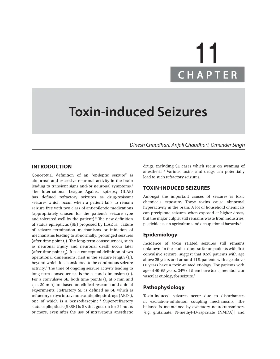 Chapter 11: Toxin-induced Seizures