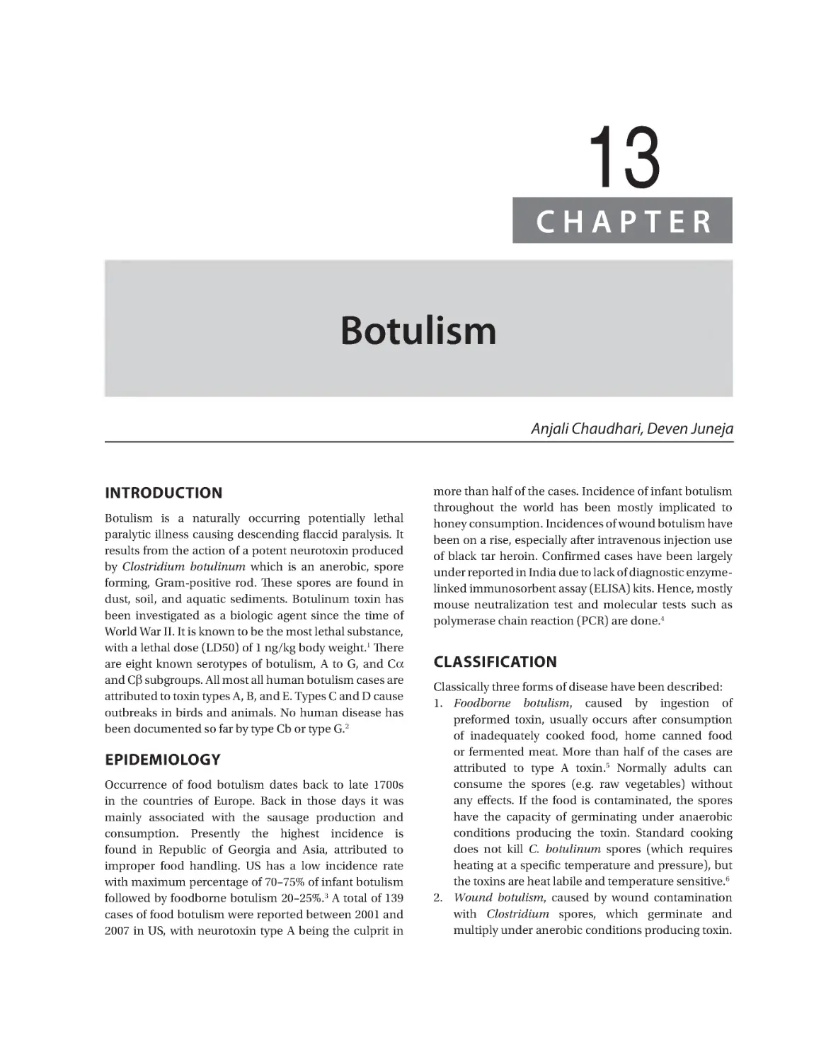 Chapter 13: Botulism