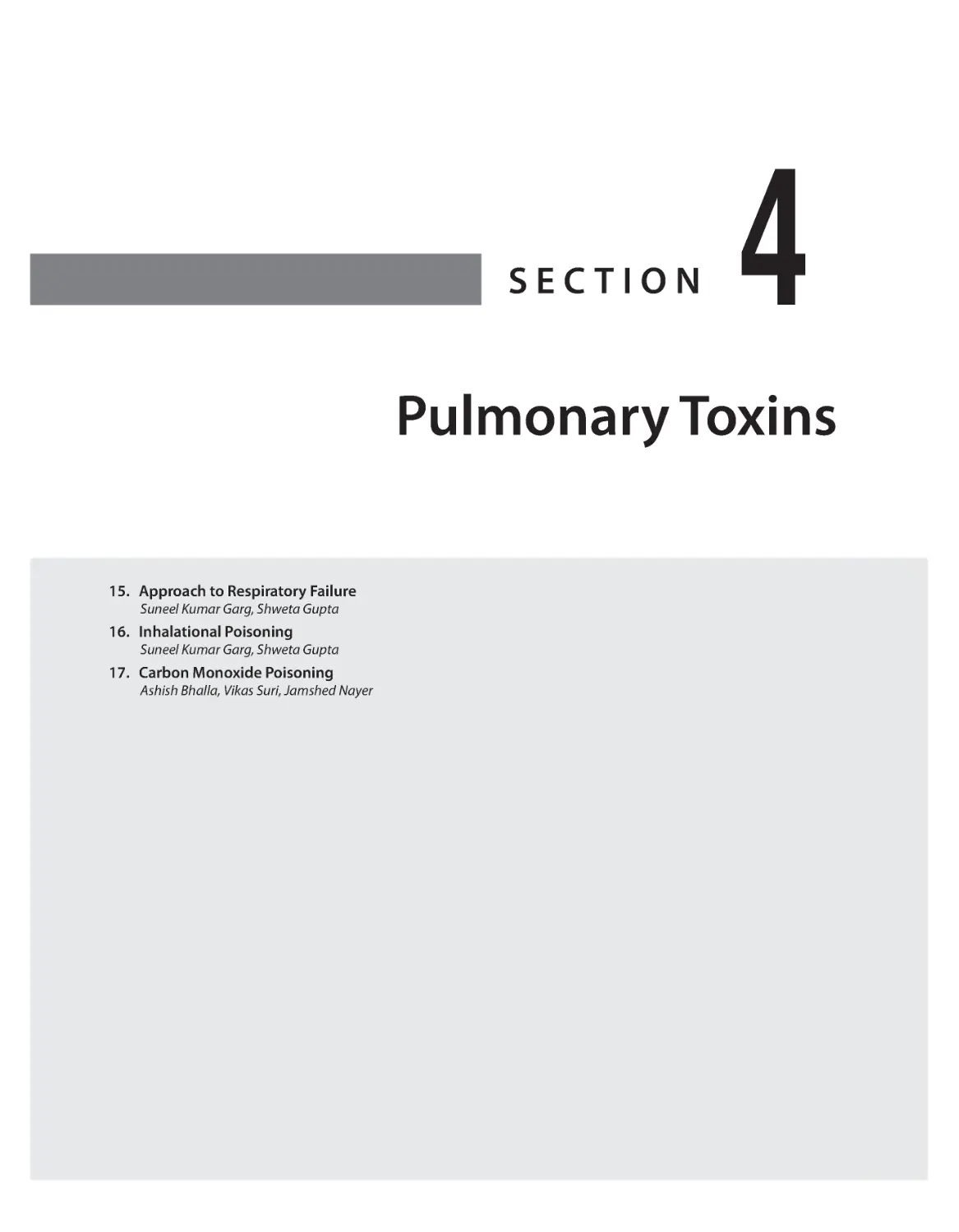 SECTION 4: Pulmonary Toxins