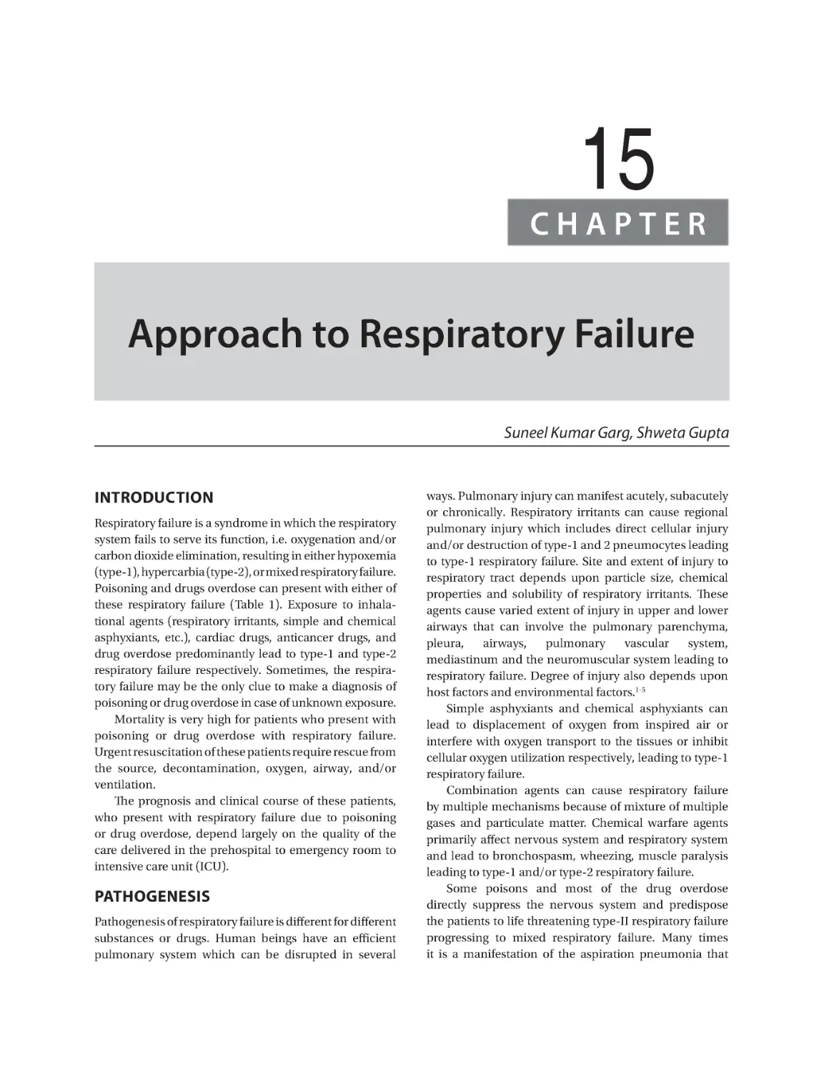 Chapter 15: Approach to Respiratory Failure