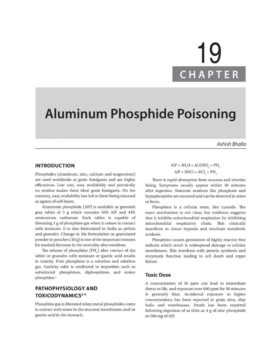 Chapter 19: Aluminum Phosphide Poisoning