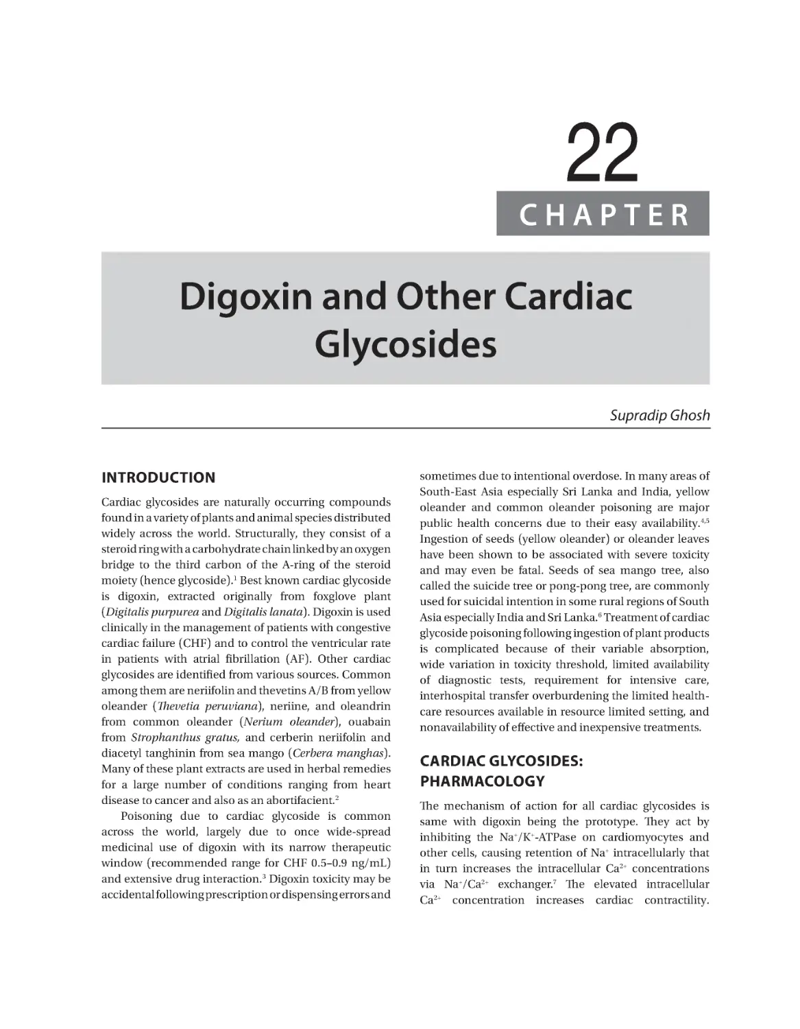 Chapter 22: Digoxin and Other Cardiac Glycosides