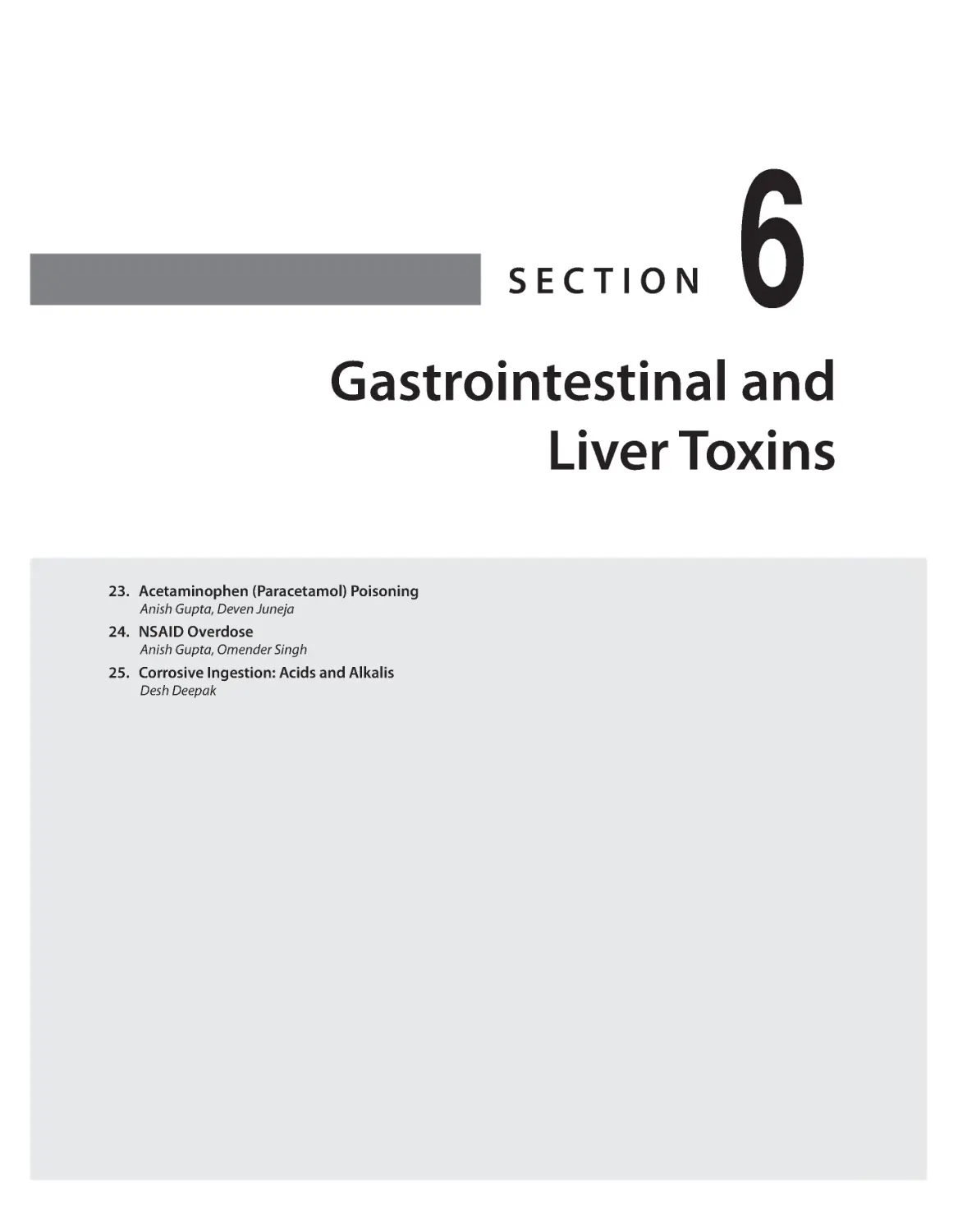 SECTION 6: Gastrointestinal and Liver Toxins