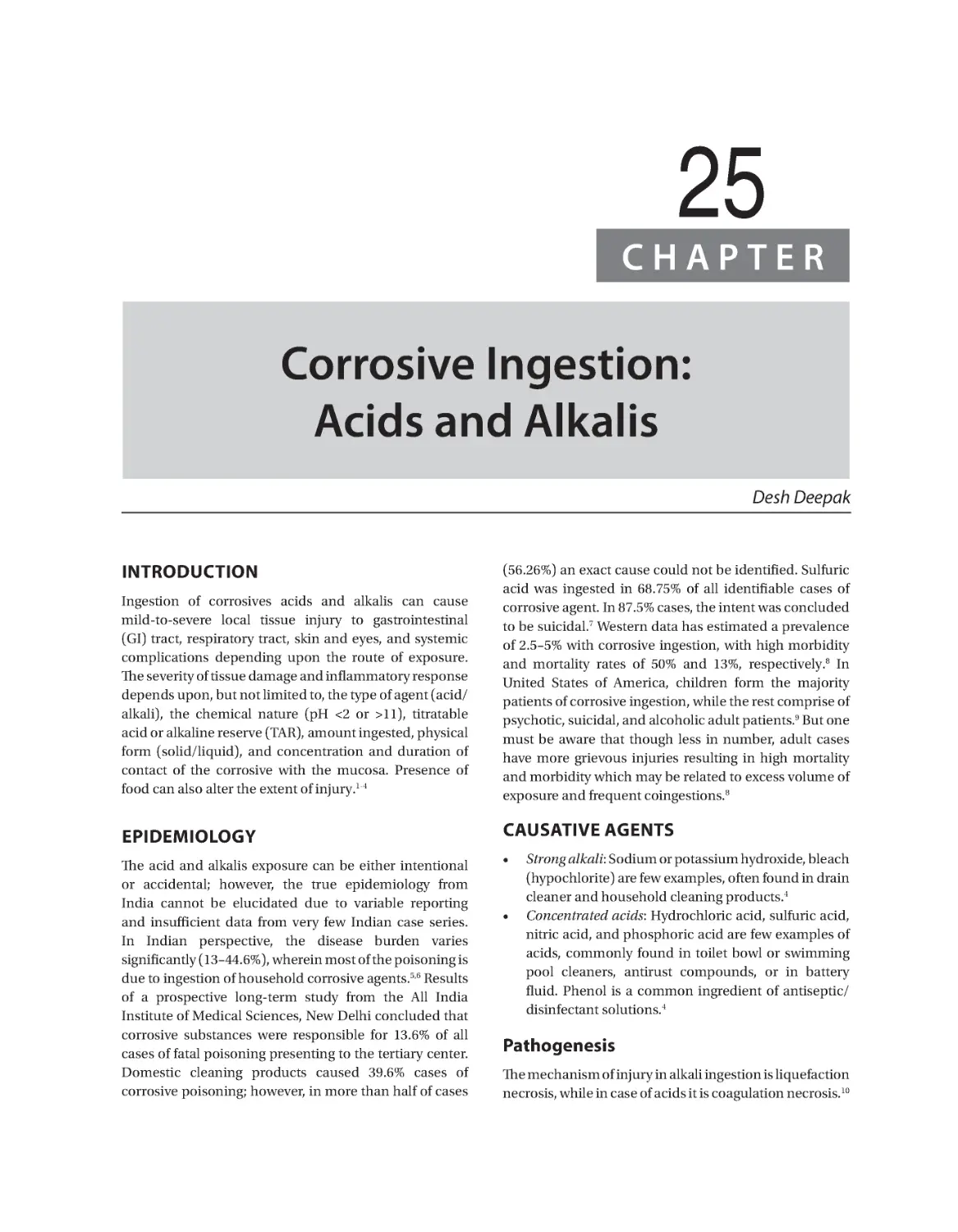 Chapter 25: Corrosive Ingestion: Acids and Alkalis
