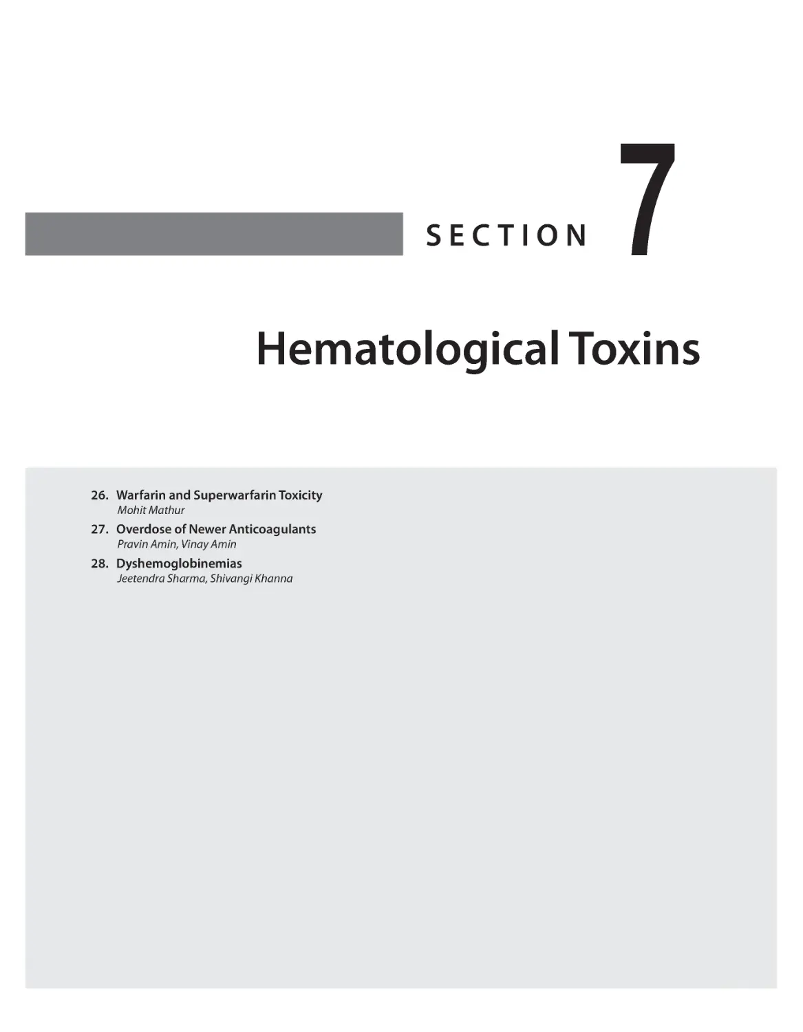 SECTION 7: Hematological Toxins