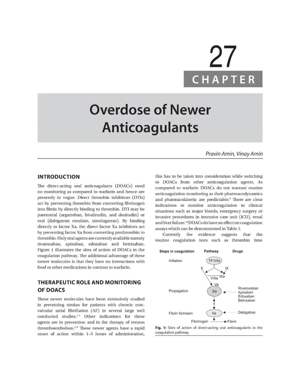 Chapter 27: Overdose of Newer Anticoagulants